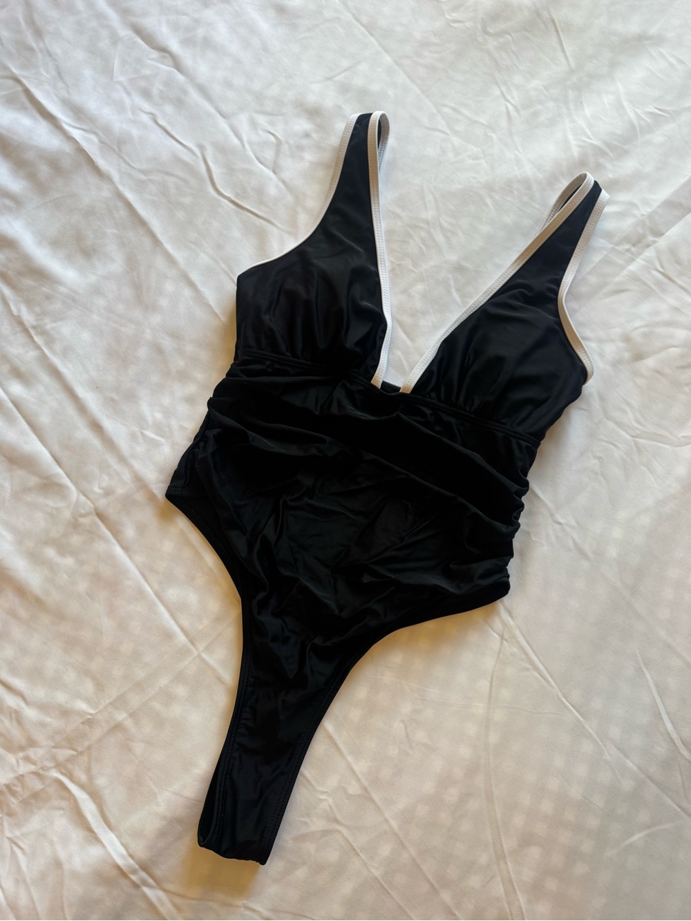 Deep V Tummy Control One Piece Swimsuit High Cut
